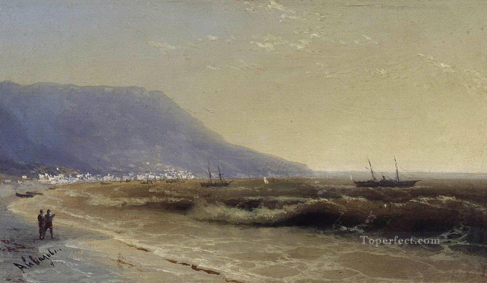 seaside blue mountain Romantic Ivan Aivazovsky Russian Oil Paintings